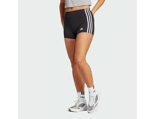 adidas Essentials 3-Stripes Single Jersey Booty Shorts Czarny