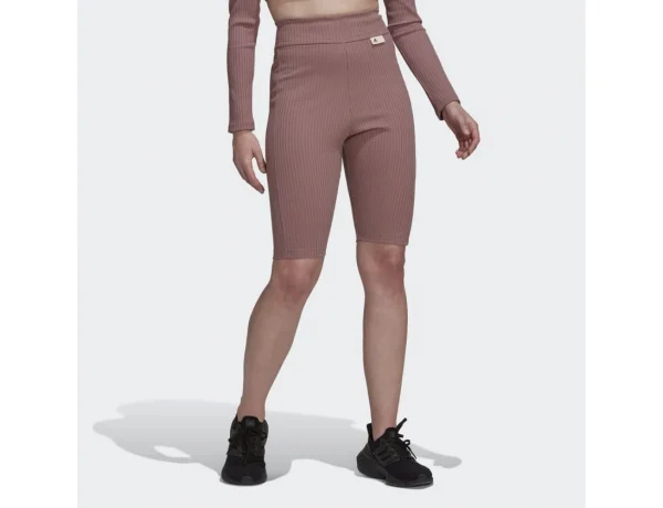 adidas Studio Lounge Ribbed Shorts Brudny Róż