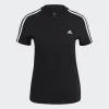 adidas Essentials Slim 3-Stripes Tee Czarny