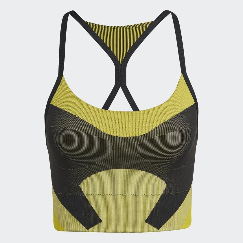 adidas By Stella Mccartney Truestrength Yoga Knit Light-Support Bra  Czarny/Żółty Stanik sportowy - Staniki - Ubrania - Kobiety - Forpro