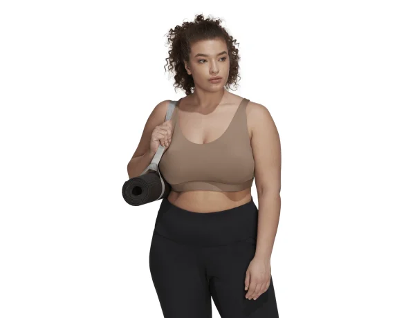 adidas CoreFlow Luxe Medium-Support Bra (Plus Size) Beżowy